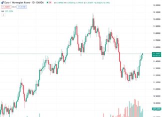 Rabobank predicts that the exchange rate of the euro against the Norwegian krone, currently at 11.51243, will decrease and return to 11.00 within the next three months.