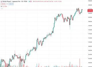 The GBPJPY pair, currently at a level of 185.593, has decreased in value and is now trading around 185.60. This drop can be attributed to the positive retail data from Japan.