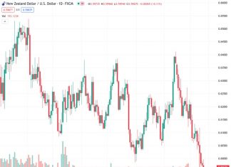 The NZDUSD currency pair is trading at a value of 0.59667, experiencing losses and dropping below the level of 0.6000, which is its lowest point in the past nine months.