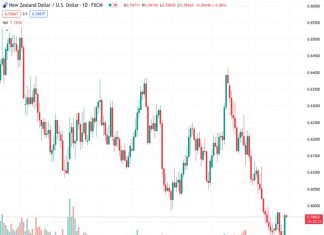 The NZDUSD currency pair has increased slightly from 0.59666 to 0.5970 due to the decline in the value of the USD.
