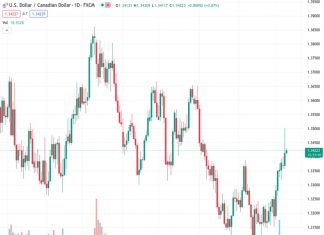 The US dollar to Canadian dollar exchange rate, currently at 1.34221, is gathering strength around 1.3425 due to the market’s increasing wariness.