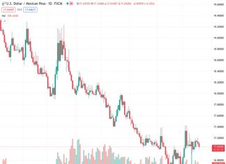 The US dollar to Mexican peso exchange rate is at 17.0435, and in June, the retail sales in Mexico increased by 2.9% compared to the previous month, which is much higher than the expected growth of 0.9%.