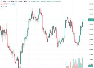 The price of silver, represented by XAGUSD, has risen close to $25.00. This increase in value is a result of the United States’ slower hiring momentum caused by the Federal Reserve’s implementation of higher interest rates.