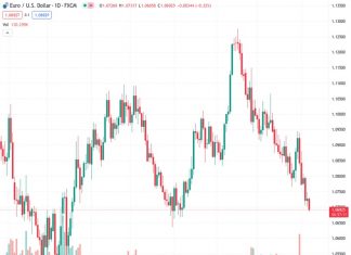 The EUR/USD pair falls below the important support level of 1.0700 at a rate of 1.06924.