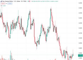 The NZDUSD pair has increased slightly from 0.59320 to 0.5940 following a positive growth figure.