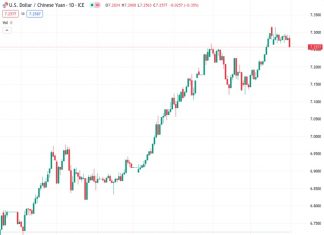 The exchange rate of the US Dollar to the Chinese Yuan is now at 7.24791. The People’s Bank of China (PBOC) has established the new reference rate at 7.1788, slightly lower than the previous rate of 7.1811.