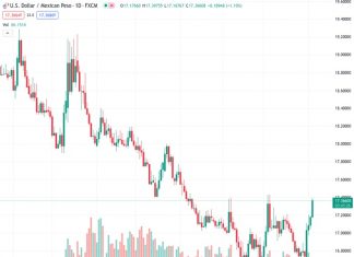 The US Dollar to Mexican Peso currency pair, with a value of 17.3572, increased by 0.88% and is now trading at 17.3270. This occurred as a result of the Bank of Mexico reducing its currency hedge program, which has led to increased instability in the currency pair.