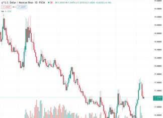 The US dollar to Mexican peso exchange rate, currently at 17.2415, is stabilizing after experiencing a decline and reaching a low point last Tuesday, which it has maintained for one and a half weeks.