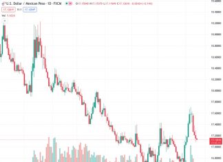 The US dollar to Mexican peso exchange rate of 17.1257 has decreased following the release of US Consumer Price Index data on Wednesday.