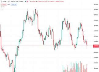 The exchange rate for silver against the US dollar at 22.630 dropped to a minimum of $22.30 but concluded at a price of $22.60.