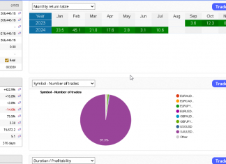 EA GOLDSCALPER JULY RETURNS RISES ABOVE +10% OVERALL RETURN = +432% MAX DD =15%
